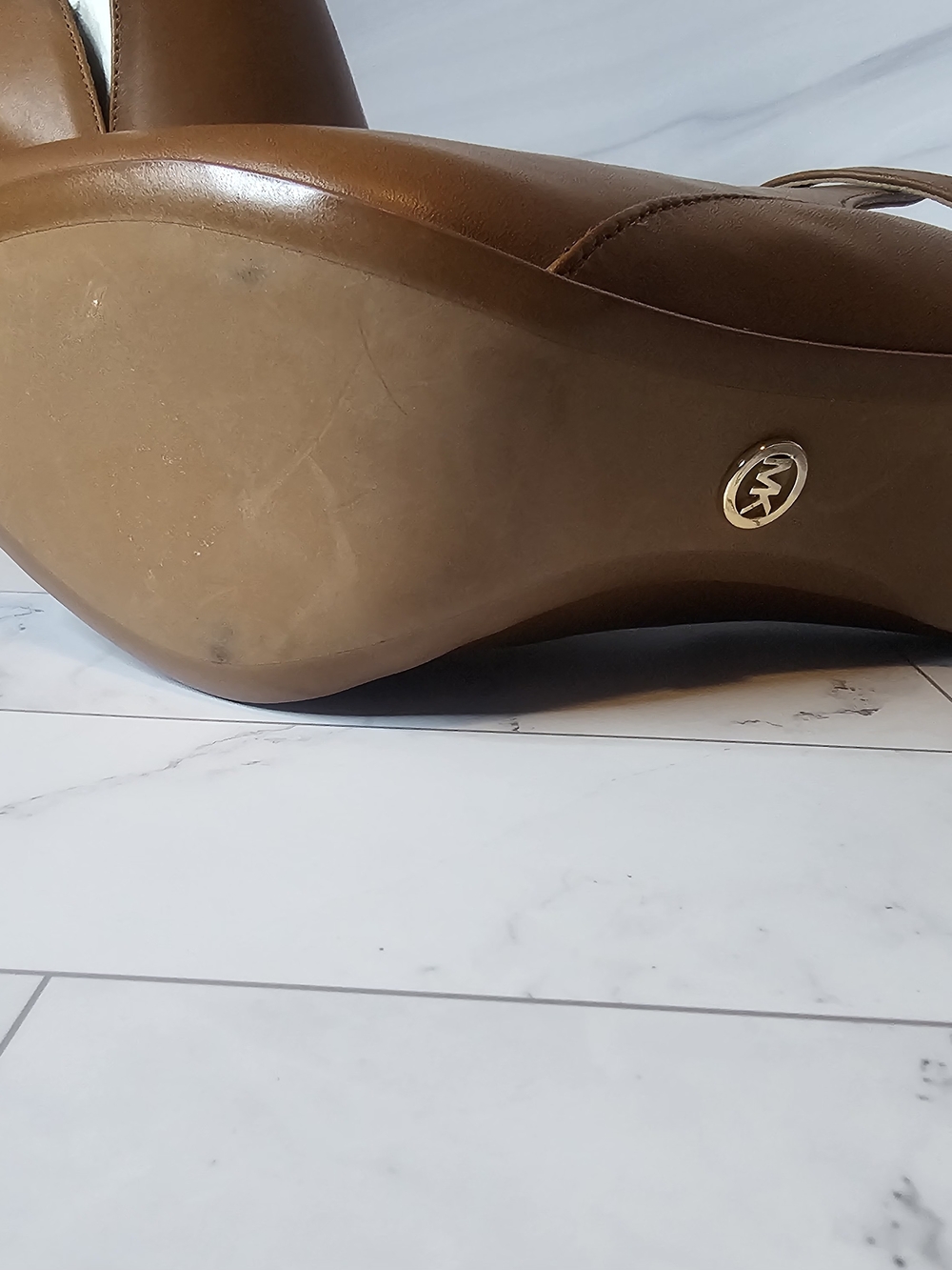 Michael Kors Brown Open-Toe Heeled Booties - Picture 7 of 9